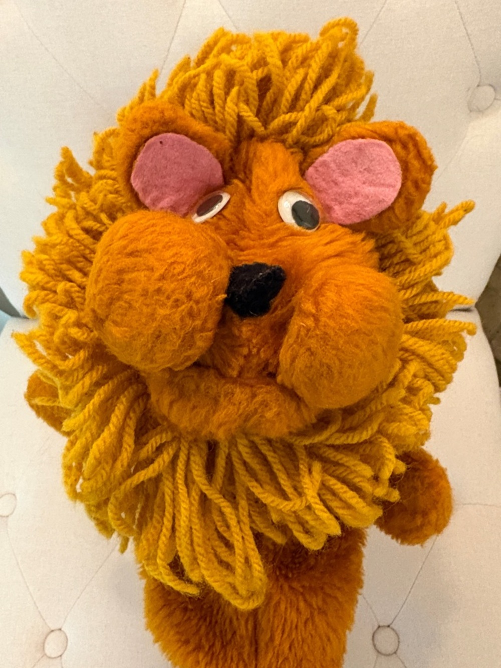 Vintage Plush Lion Hand Puppet 15”
